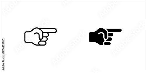 finger pointing or gesturing towards you line icon set. vector illustration on white background