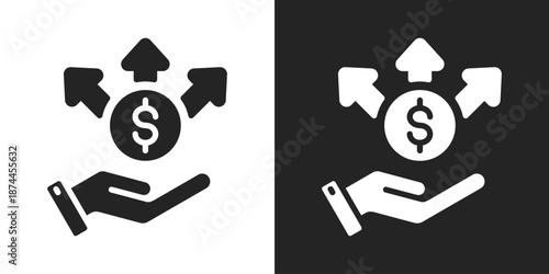 Funding Icon In Black And White Glyph Style