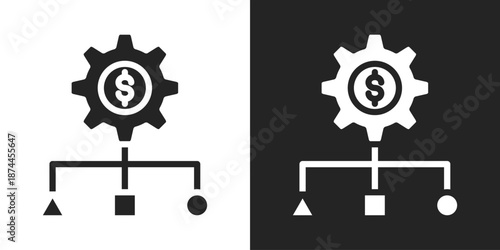 Allocation Icon In Black And White Glyph Style