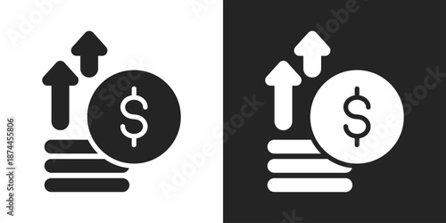 Inflation Icon In Black And White Glyph Style