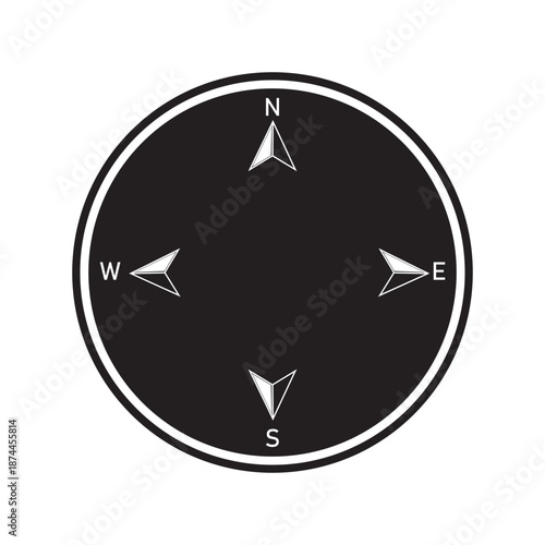 Free Download Compass icon. Nautical compass for travel with sign of north, south, west, east. Set of logo for map and navigation. Symbol of direction. Arrow, dial for orientation of latitude, longitude. Vector - GFXLoad