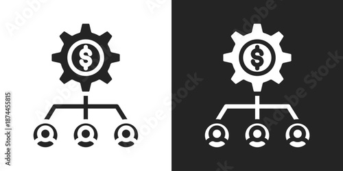 Resource Allocation Icon In Black And White Glyph Style
