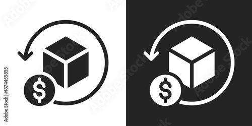 Return Icon In Black And White Glyph Style