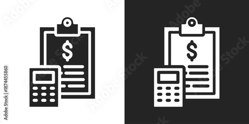 Estimate Icon In Black And White Glyph Style