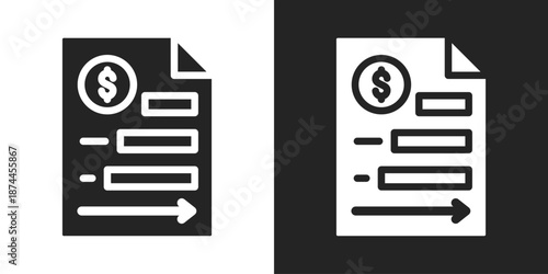 Bottom Line Icon In Black And White Glyph Style