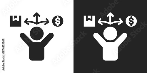 Flexibility Icon In Black And White Glyph Style
