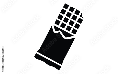 Chocolate bar icons set showing wrapped unwrapped bitten and melting candy pieces