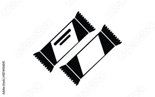 Chocolate bar wrapper silhouette icon showing packaged sweet candy dessert food