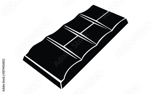 Chocolate bar silhouette icon showing whole sweet candy dessert food concept