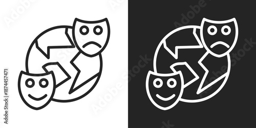 Expression Icon In Black And White Line Style