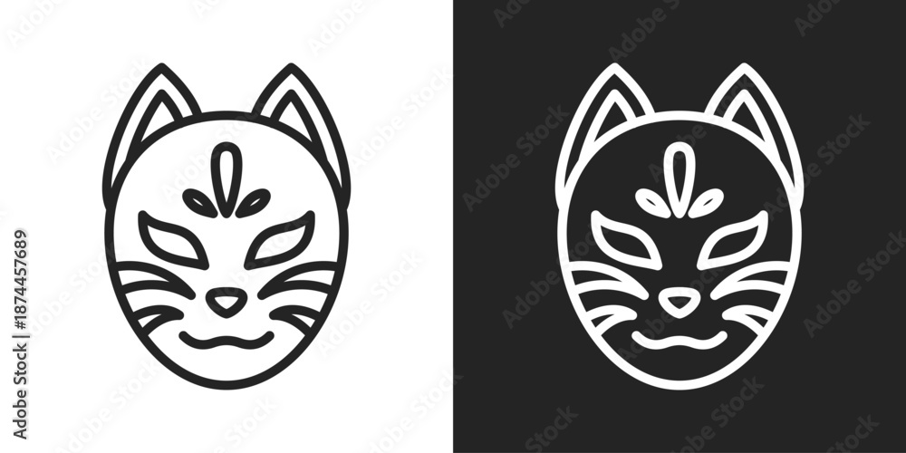 Fototapeta premium Spirituality Icon In Black And White Line Style