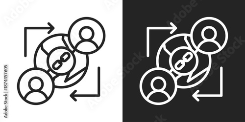 Integration Icon In Black And White Line Style