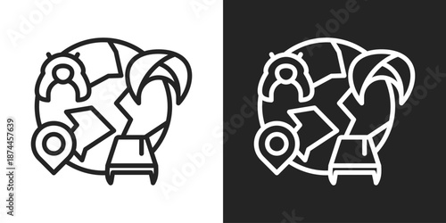 Ethnicity Icon In Black And White Line Style
