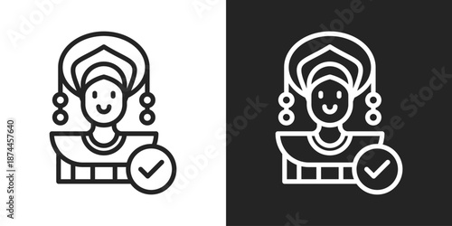Belief Icon In Black And White Line Style