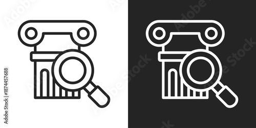 Discovery Icon In Black And White Line Style