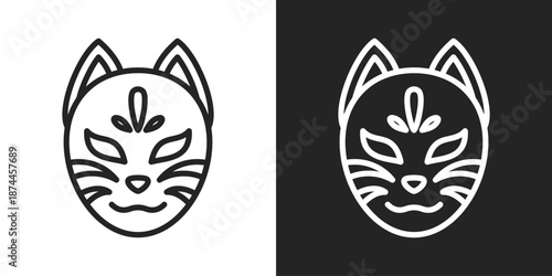 Spirituality Icon In Black And White Line Style