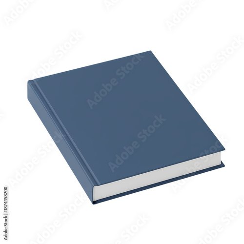 Blank Blue Hardcover Book Template, Isolated Subject with Alpha Channel
