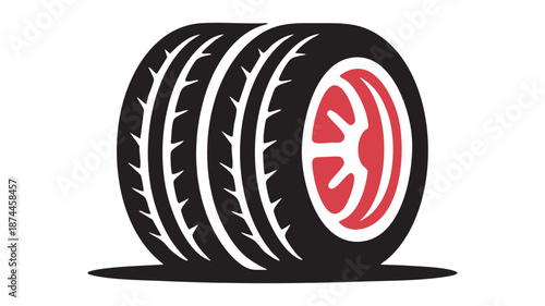 Stack of three car tires