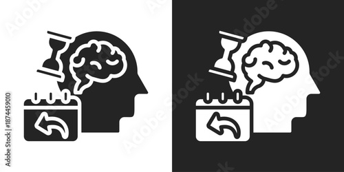 Memory Icon In Black And White Glyph Style