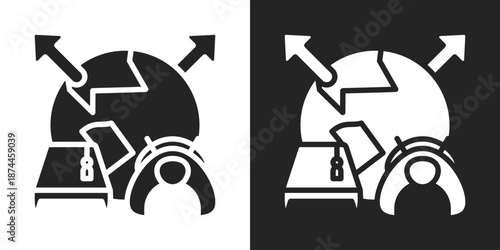 Resilience Icon In Black And White Glyph Style