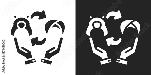Inclusion Icon In Black And White Glyph Style