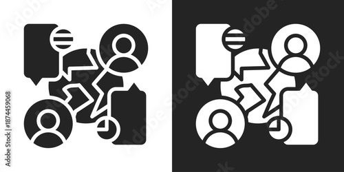 Dialogue Icon In Black And White Glyph Style