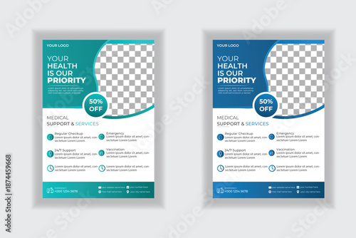 Corporate healthcare and medical flyer or poster design layout design