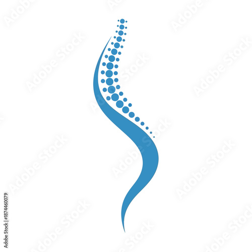 Abstract Blue Spine Logo Vector Illustration