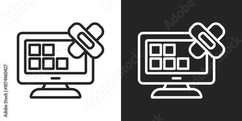 Patch Icon In Black And White Line Style