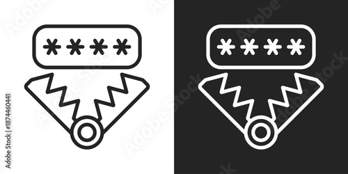 Phishing Icon In Black And White Line Style