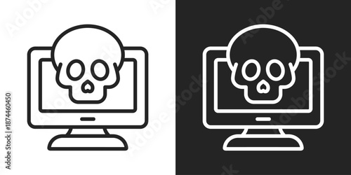 Exploit Icon In Black And White Line Style