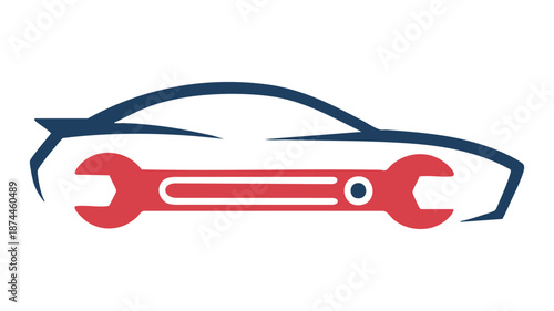 Car silhouette with wrench
