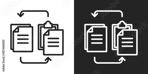 Redundancy Icon In Black And White Line Style