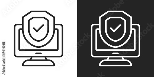 Integrity Icon In Black And White Line Style