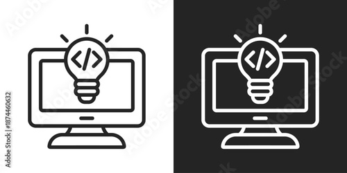 Awareness Icon In Black And White Line Style