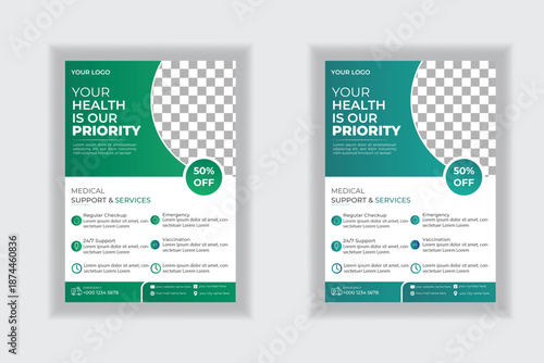 Corporate healthcare and medical flyer or poster design layout design