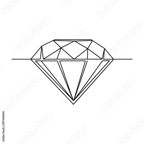 Black and white geometric diamond shape with intricate lines and facets