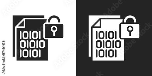 Encryption Icon In Black And White Glyph Style