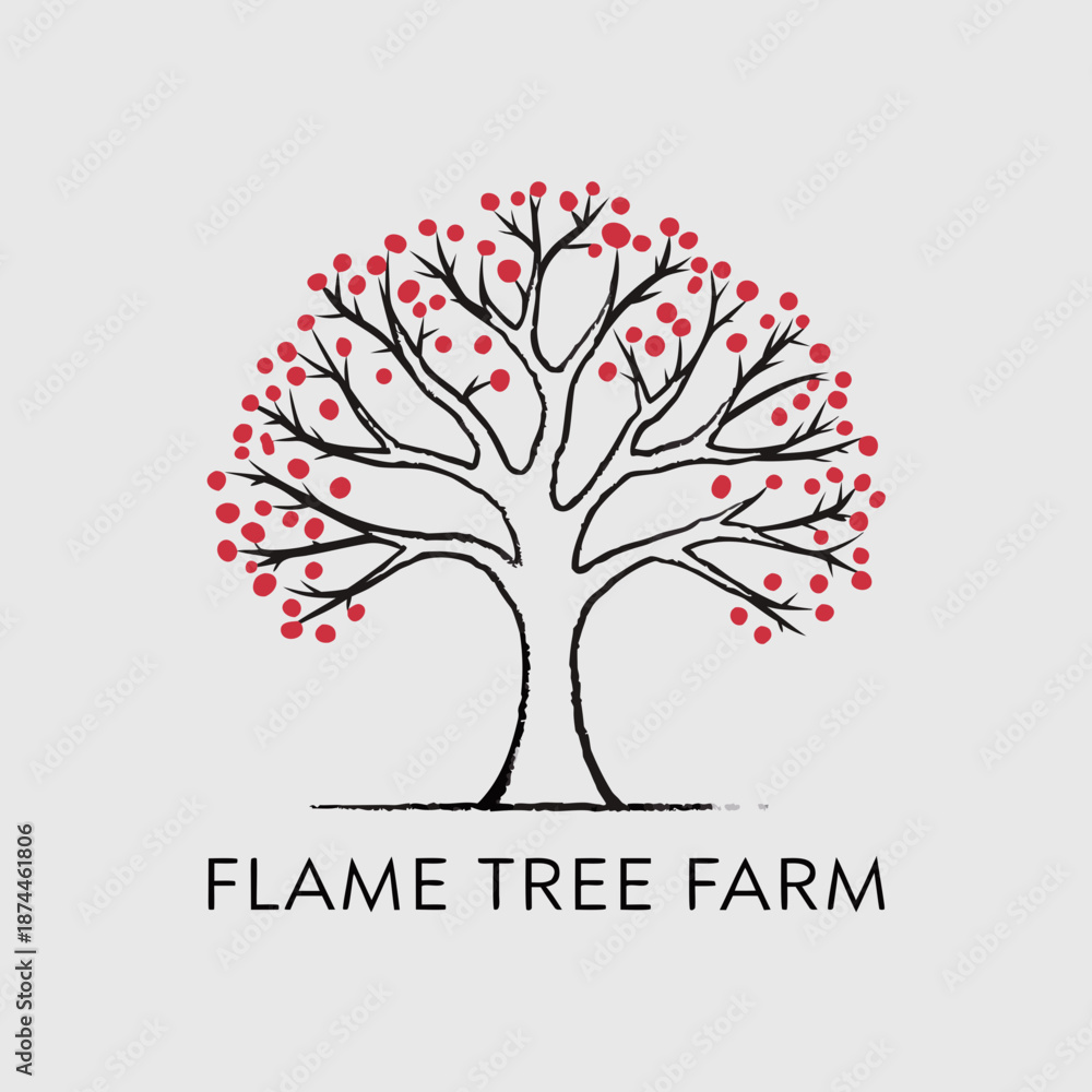 Obraz premium Abstract colorful tree with flowers vector illustration symbolizing seasons and nature