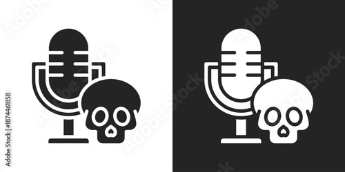 Eavesdropping Icon In Black And White Glyph Style