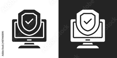Integrity Icon In Black And White Glyph Style