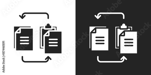 Redundancy Icon In Black And White Glyph Style