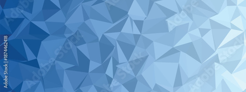 A blue polygonal abstract background with a gradient of light and dark shades
