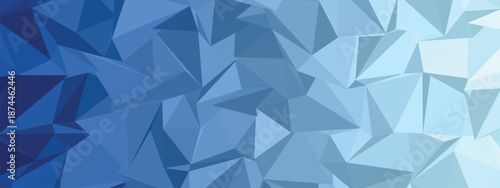 A vibrant blue polygonal abstract background with geometric shapes