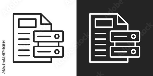Data Sync Icon In Black And White Line Style