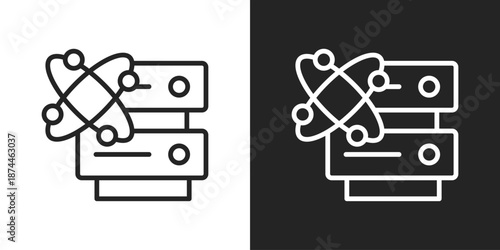 Data Science Icon In Black And White Line Style