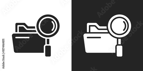 Search Icon In Black And White Glyph Style