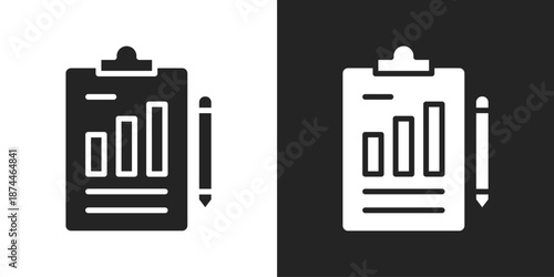 Analytics Icon In Black And White Glyph Style