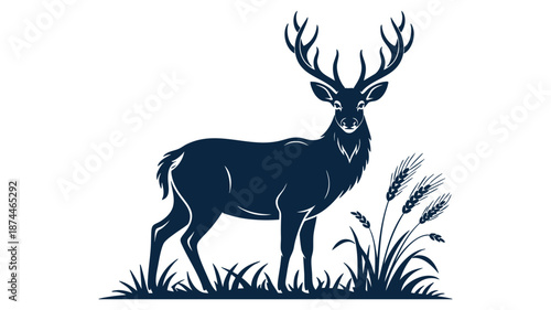 Silhouette of a majestic deer