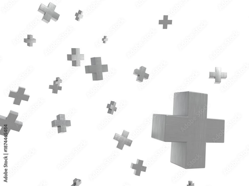 Obraz premium 抽象的なプラス記号の世界の3Dイラストレーション
